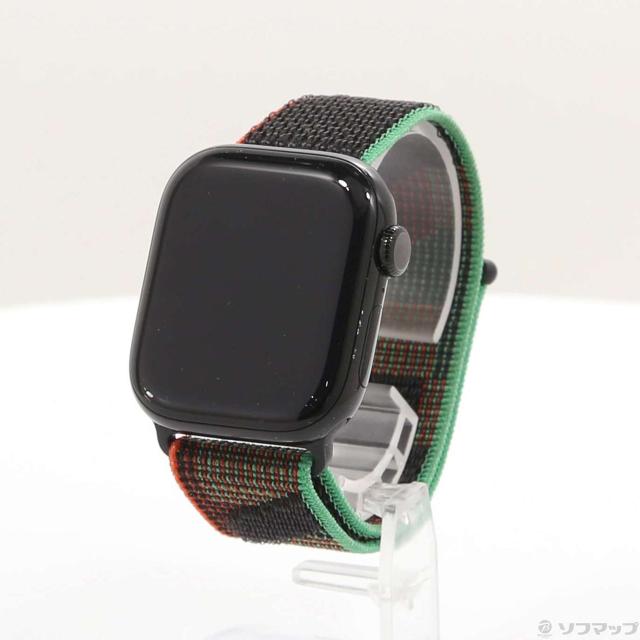 (中古)Apple Apple Watch Series 10 GPS 42mm ジェットブラックアルミニウムケース Black Unityスポーツループ(377-ud)