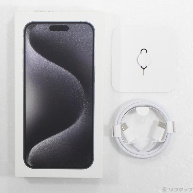 (中古)Apple iPhone15 Pro Max 256GB ブラックチタニウム MU6P3J/A SIMフリー(377-ud)