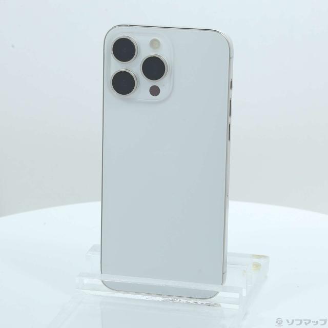 (中古)Apple iPhone15 Pro Max 256GB ホワイトチタニウム MU6Q3J/A SIMフリー(196-ud)