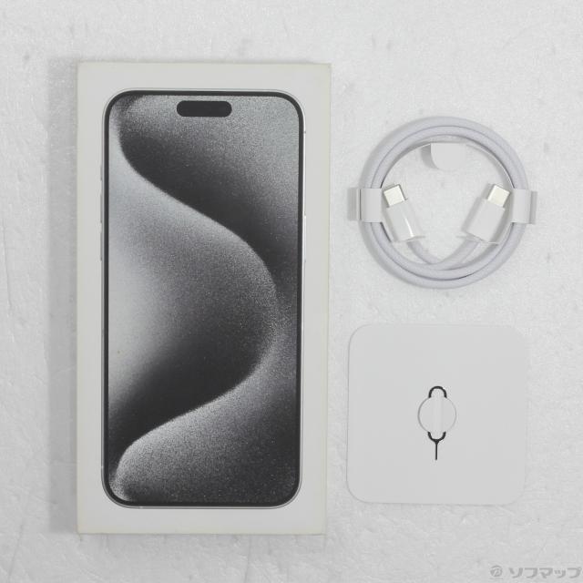 (中古)Apple iPhone15 Pro Max 256GB ホワイトチタニウム MU6Q3J/A SIMフリー(196-ud)