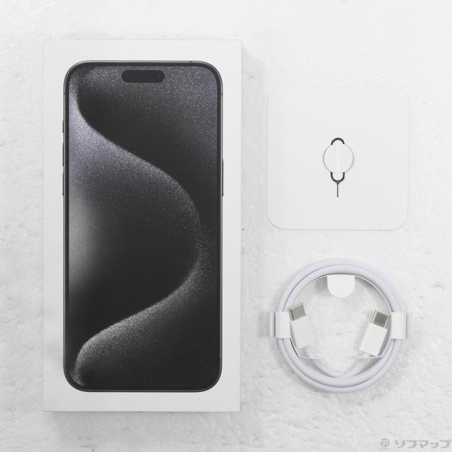 (中古)Apple iPhone15 Pro Max 256GB ブラックチタニウム MU6P3J/A SIMフリー(348-ud)