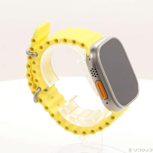 (中古)Apple Apple Watch Ultra GPS + Cellular 49mm チタニウムケース イエローオーシャンバンド(348-ud)_3