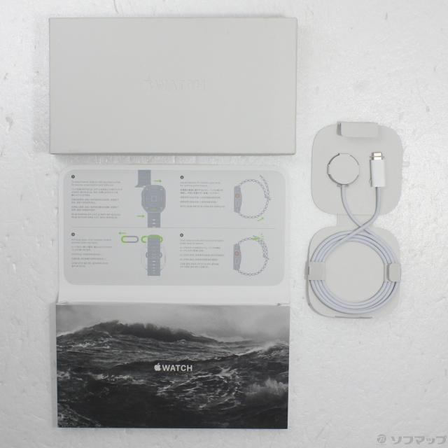 (中古)Apple Apple Watch Ultra GPS + Cellular 49mm チタニウムケース イエローオーシャンバンド(348-ud)_4
