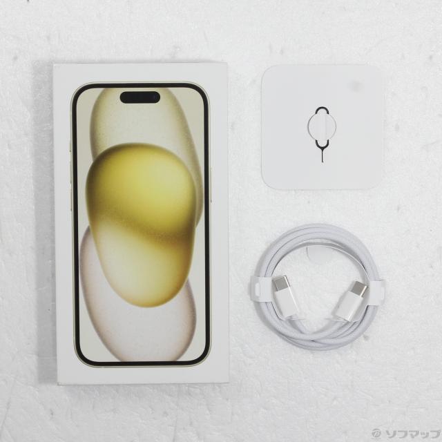 中古)Apple iPhone15 128GB イエロー MTMK3J/A SIMフリー(295-ud) 携帯