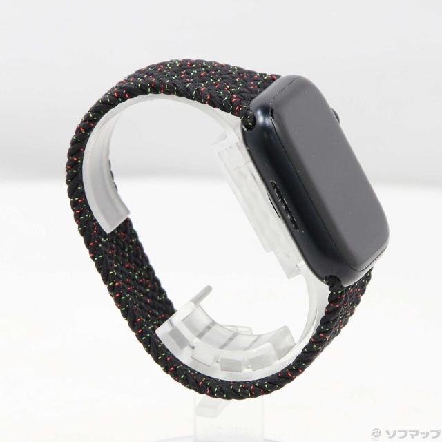 (中古)Apple Apple Watch Series 8 GPS 45mm ミッドナイトアルミニウムケース ブラックユニティブレイデッドソロループ(377-ud)_3