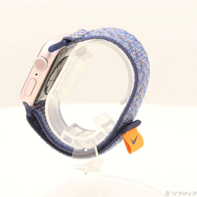 (中古)Apple Apple Watch Series 9 GPS 41mm ピンクアルミニウムケース ゲームロイヤル/オレンジNikeスポーツループ(377-ud)