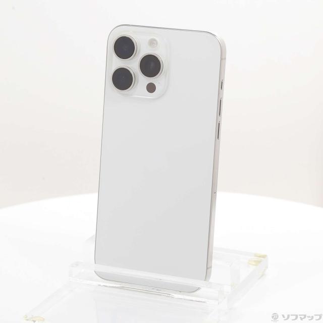 (中古)Apple iPhone15 Pro Max 256GB ホワイトチタニウム MU6Q3J/A SIMフリー(377-ud)