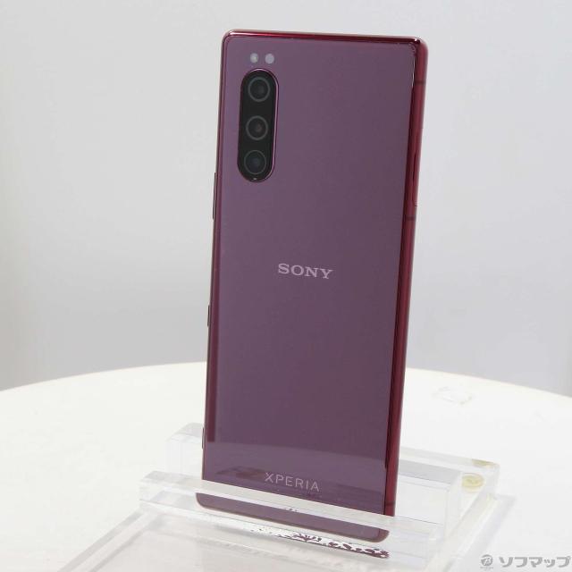 (中古)SONY Xperia 5 64GB レッド SOV41 auロック解除SIMフリー(196-ud)