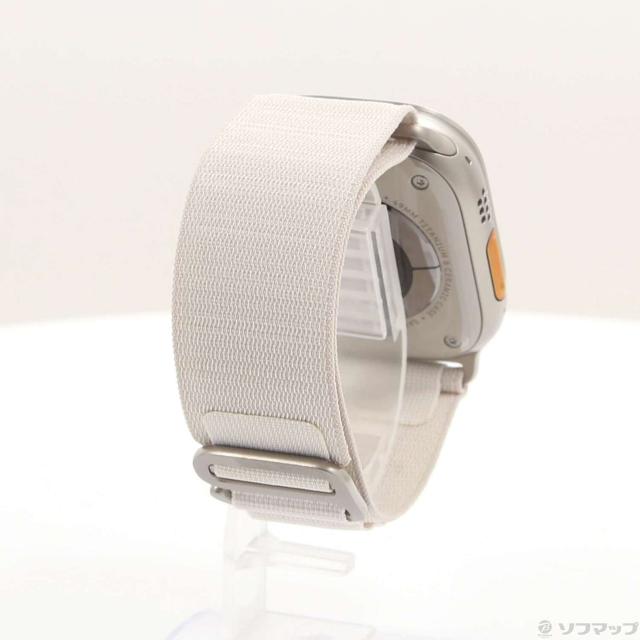 (中古)Apple Apple Watch Ultra GPS + Cellular 49mm チタニウムケース スターライトアルパインループ(276-ud)_2