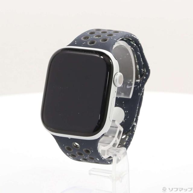 (中古)Apple Apple Watch Series 10 GPS 46mm シルバーアルミニウムケース ミッドナイトブラックNikeスポーツバンド(377-ud)