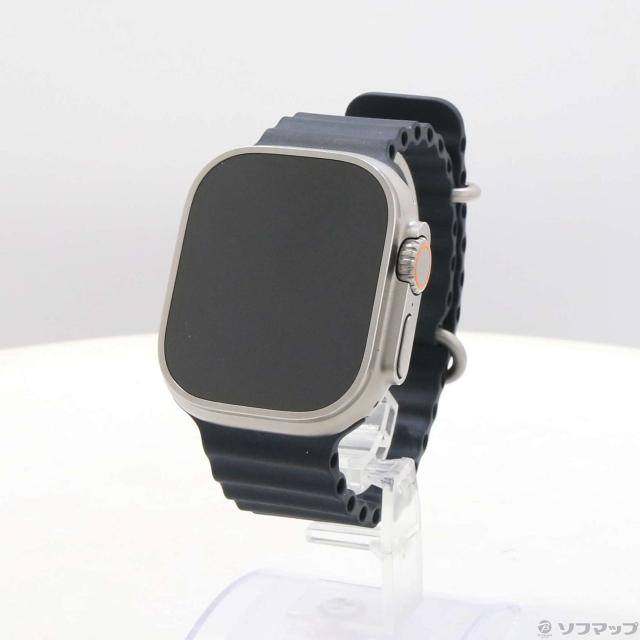 (中古)Apple Apple Watch Ultra GPS + Cellular 49mm チタニウムケース ミッドナイトオーシャンバンド(344-ud)