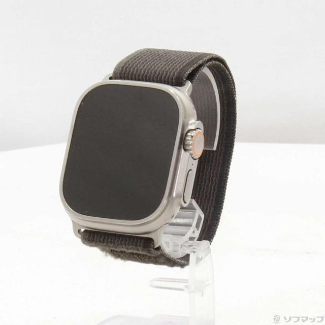 (中古)Apple Apple Watch Ultra GPS + Cellular 49mm チタニウムケース ブラック/グレイトレイルループ(305-ud)
