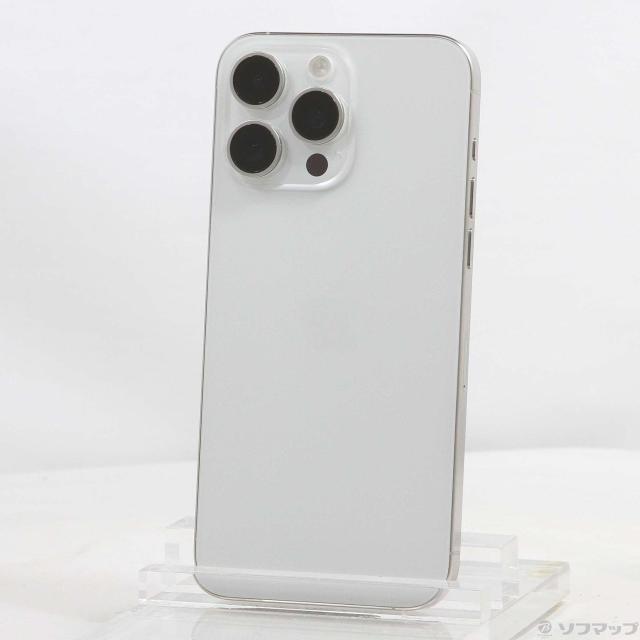 (中古)Apple iPhone15 Pro Max 256GB ホワイトチタニウム MU6Q3J/A SIMフリー(377-ud)