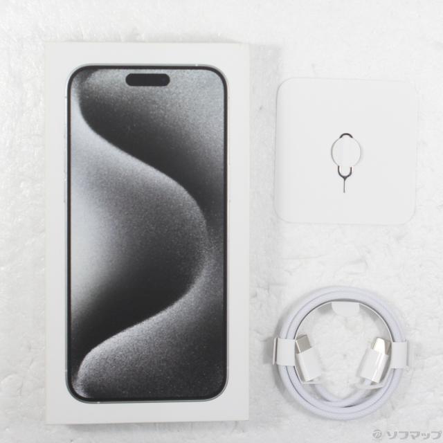 (中古)Apple iPhone15 Pro Max 256GB ホワイトチタニウム MU6Q3J/A SIMフリー(377-ud)