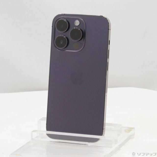 (中古)Apple iPhone14 Pro 128GB ディープパープル MQ0F3J/A SIMフリー(344-ud)