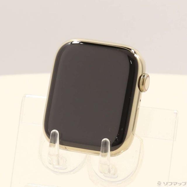 (中古)Apple Apple Watch Series 9 GPS + Cellular 45mm ゴールドステンレススチールケース バンド無し(344-ud)