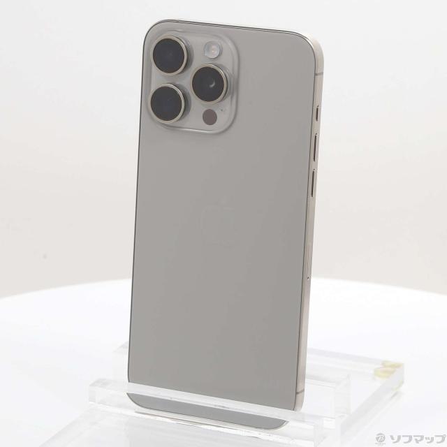 (中古)Apple iPhone15 Pro Max 256GB ナチュラルチタニウム MU6R3J/A SIMフリー(295-ud)