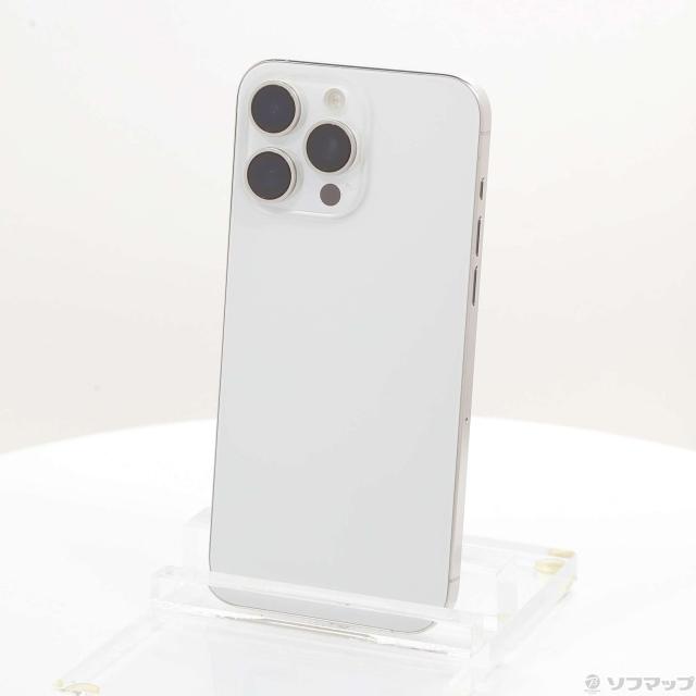 (中古)Apple iPhone15 Pro Max 512GB ホワイトチタニウム MU6V3J/A SIMフリー(344-ud)
