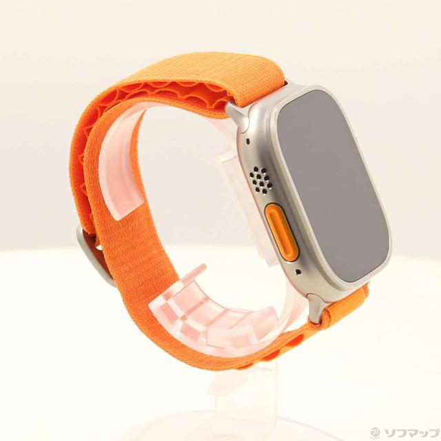 (中古)Apple Apple Watch Ultra GPS + Cellular 49mm チタニウムケース オレンジアルパインループ(196-ud)_3