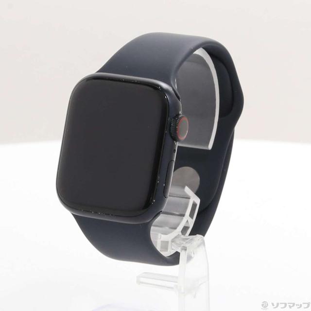(中古)Apple Apple Watch Series 9 GPS + Cellular 41mm ミッドナイトアルミニウムケース ミッドナイトスポーツバンド(348-ud)