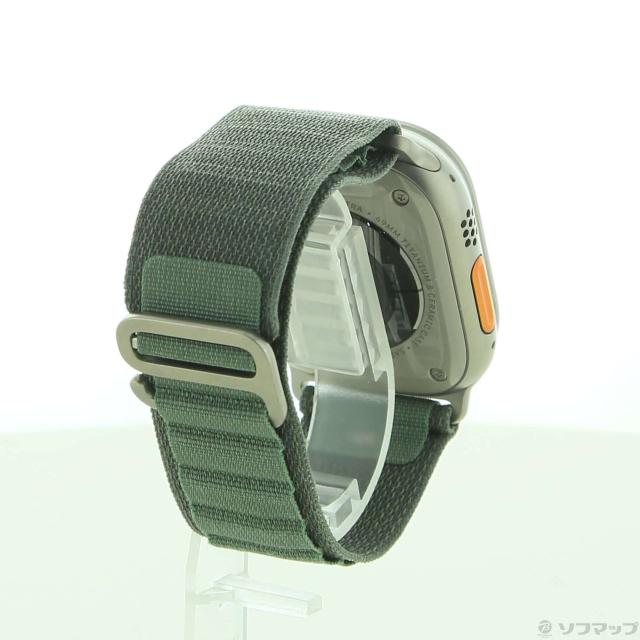(中古)Apple Apple Watch Ultra GPS + Cellular 49mm チタニウムケース グリーンアルパインループ(344-ud)_2