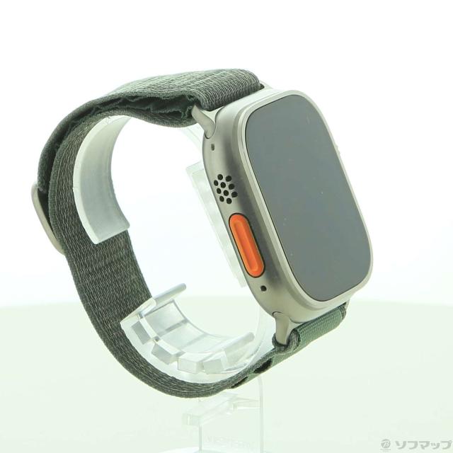 (中古)Apple Apple Watch Ultra GPS + Cellular 49mm チタニウムケース グリーンアルパインループ(344-ud)_3