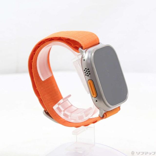 (中古)Apple Apple Watch Ultra GPS + Cellular 49mm チタニウムケース オレンジアルパインループ(348-ud)_3