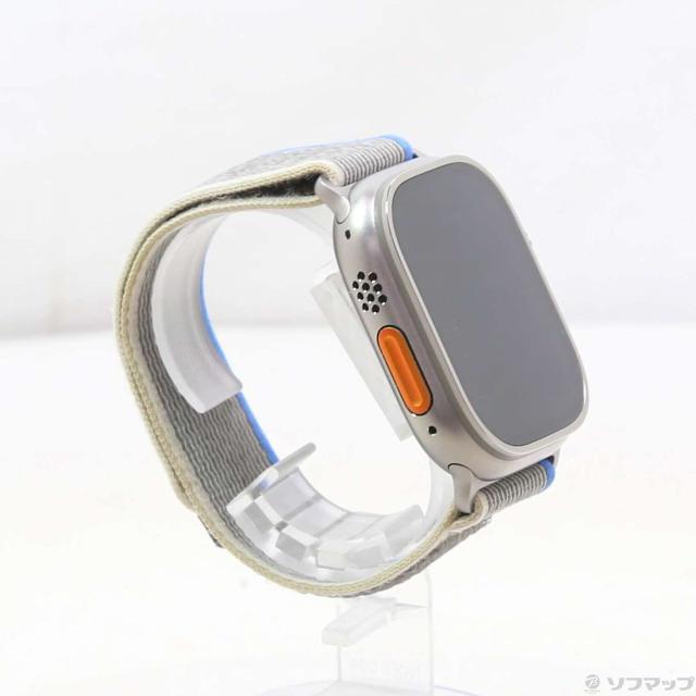 (中古)Apple Apple Watch Ultra GPS + Cellular 49mm チタニウムケース ブルー/グレイトレイルループ(349-ud)_3