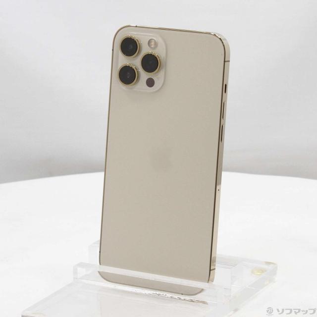 (中古)Apple iPhone12 Pro Max 256GB ゴールド MGD13J/A SIMフリー(368-ud)