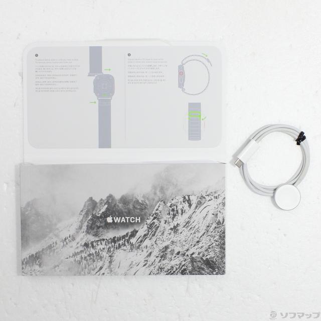 (中古)Apple Apple Watch Ultra GPS + Cellular 49mm チタニウムケース グリーンアルパインループ(344-ud)_4