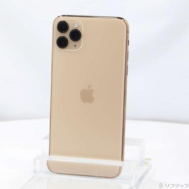 (中古)Apple iPhone11 Pro Max 64GB ゴールド MWHG2J/A SIMフリー(352-ud)