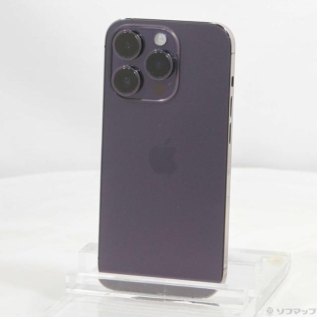 (中古)Apple iPhone14 Pro 128GB ディープパープル MQ0F3J/A SIMフリー(371-ud)