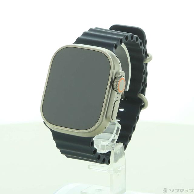 (中古)Apple Apple Watch Ultra GPS + Cellular 49mm チタニウムケース ミッドナイトオーシャンバンド(349-ud)