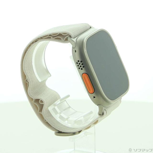 (中古)Apple Apple Watch Ultra GPS + Cellular 49mm チタニウムケース スターライトアルパインループ(348-ud)_3