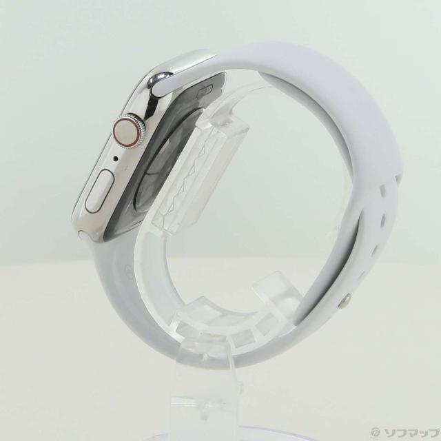 (中古)Apple Apple Watch Series 8 GPS + Cellular 45mm シルバーステンレススチールケース ホワイトスポーツバンド(297-ud)_1