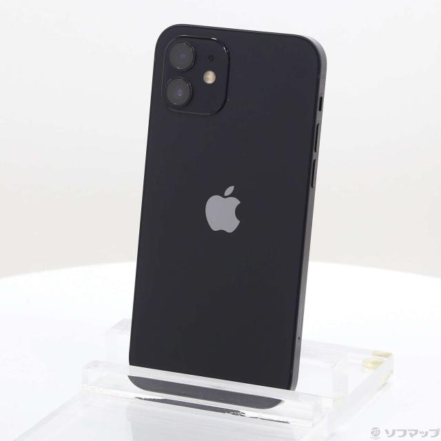 (中古)Apple iPhone12 64GB ブラック MGHN3J/A SIMフリー(348-ud)