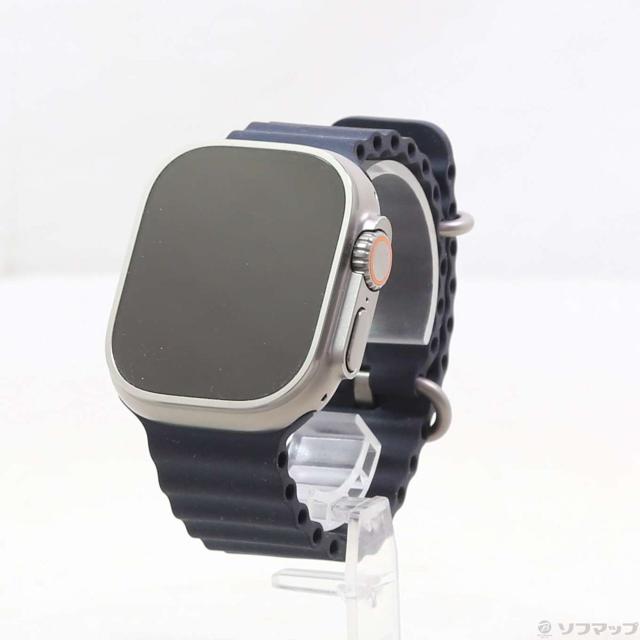 (中古)Apple Apple Watch Ultra GPS + Cellular 49mm チタニウムケース ミッドナイトオーシャンバンド(251-ud)