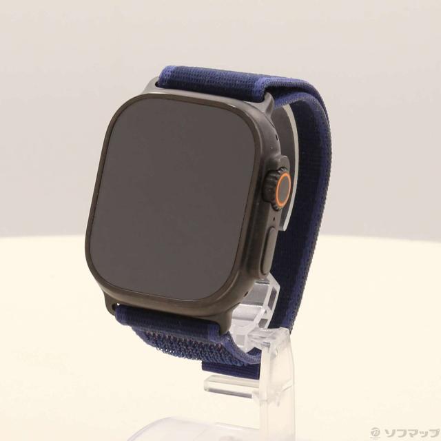(中古)Apple Apple Watch Ultra 2 GPS + Cellular 49mm ブラックチタニウムケース ブルートレイルループ(352-ud)