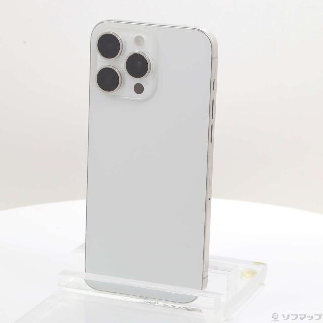 (中古)Apple iPhone15 Pro Max 256GB ホワイトチタニウム MU6Q3J/A SIMフリー(368-ud)