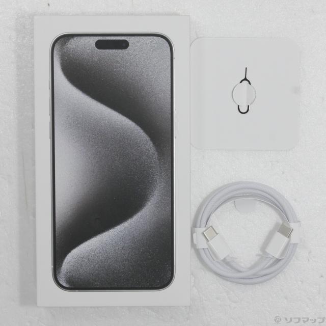 (中古)Apple iPhone15 Pro Max 256GB ホワイトチタニウム MU6Q3J/A SIMフリー(368-ud)