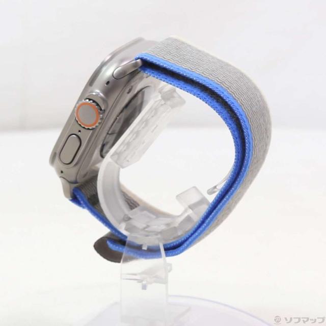 (中古)Apple Apple Watch Ultra GPS + Cellular 49mm チタニウムケース ブルー/グレイトレイルループ(368-ud)_1