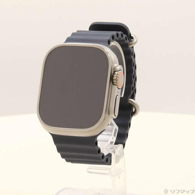 (中古)Apple Apple Watch Ultra GPS + Cellular 49mm チタニウムケース ミッドナイトオーシャンバンド(377-ud)