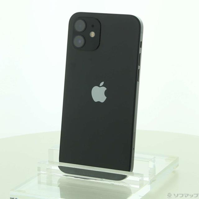 (中古)Apple iPhone12 256GB ブラック MGJ03J/A SIMフリー(368-ud)