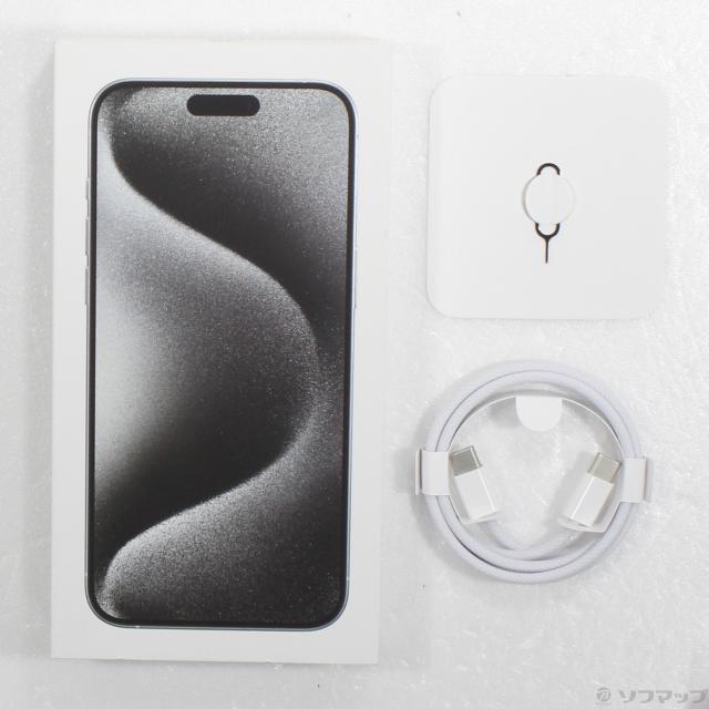 (中古)Apple iPhone15 Pro Max 256GB ホワイトチタニウム MU6Q3J/A SIMフリー(297-ud)