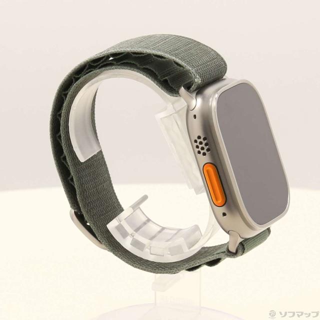 (中古)Apple Apple Watch Ultra GPS + Cellular 49mm チタニウムケース グリーンアルパインループ(377-ud)_3