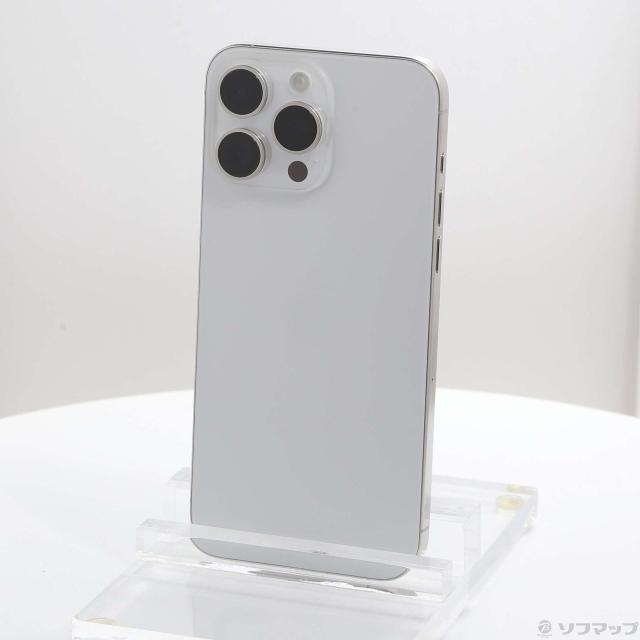 (中古)Apple iPhone15 Pro Max 256GB ホワイトチタニウム MU6Q3J/A SIMフリー(348-ud)