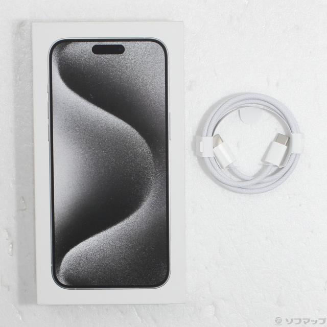 (中古)Apple iPhone15 Pro Max 256GB ホワイトチタニウム MU6Q3J/A SIMフリー(348-ud)