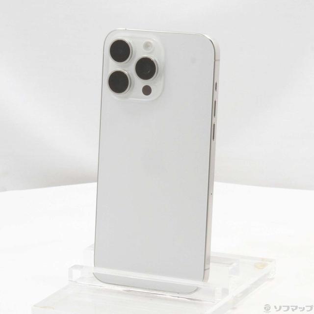 (中古)Apple iPhone15 Pro Max 256GB ホワイトチタニウム MU6Q3J/A SIMフリー(377-ud)