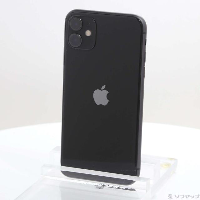 (中古)Apple iPhone11 128GB ブラック MWM02J/A SoftBank(371-ud)