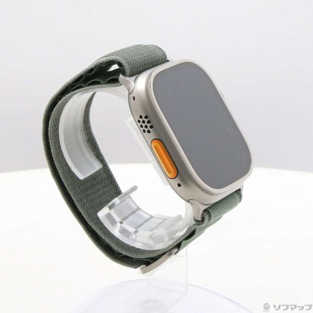 (中古)Apple Apple Watch Ultra GPS + Cellular 49mm チタニウムケース グリーンアルパインループ(377-ud)_3